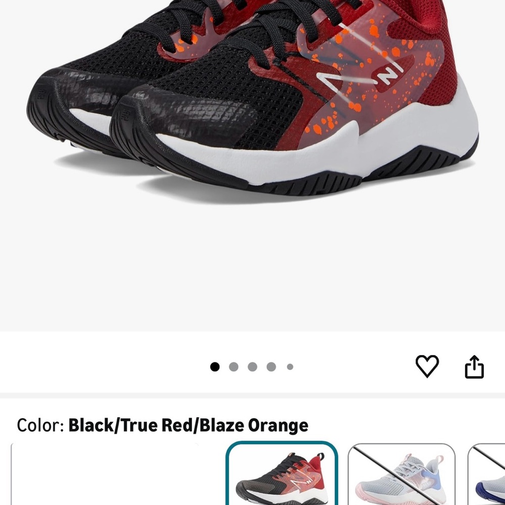 New Balance Kids' Black and Blaze Orange Sneakers